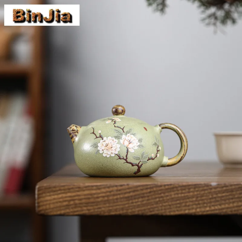 220ml Retro Yixing Purple Clay Teapots Handmade Xishi Pot Raw Ore Bean Green Mud Kettle With Strainer Chinese Zisha Tea Set Gift
220ml Retro Yixing Purple Clay Teapots Handmade Xishi Pot Raw Ore Bean Green Mud Kettle With Strainer Chinese Zisha Tea Set Gift