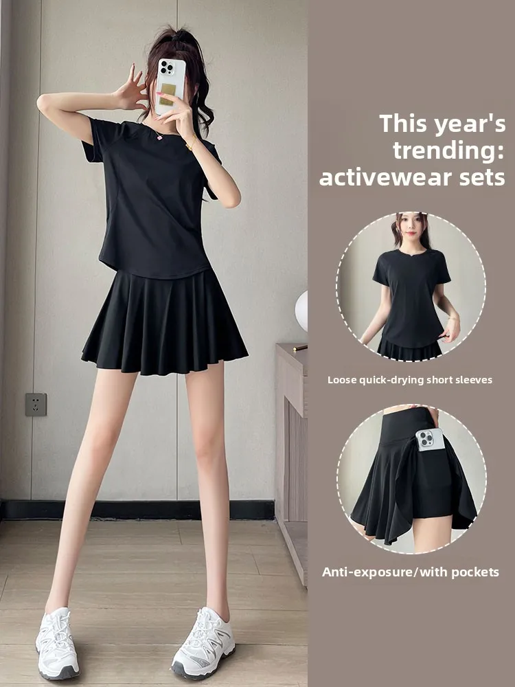 Women's Tennis Sport Set Summer Thin Badminton orm Loose Qui Dry ort Sve Fitn Clothes Running ort Skirt Morni...
Women's Tennis Sport Set Summer Thin Badminton orm Loose Qui Dry ort Sve Fitn Clothes Running ort Skirt Morni...