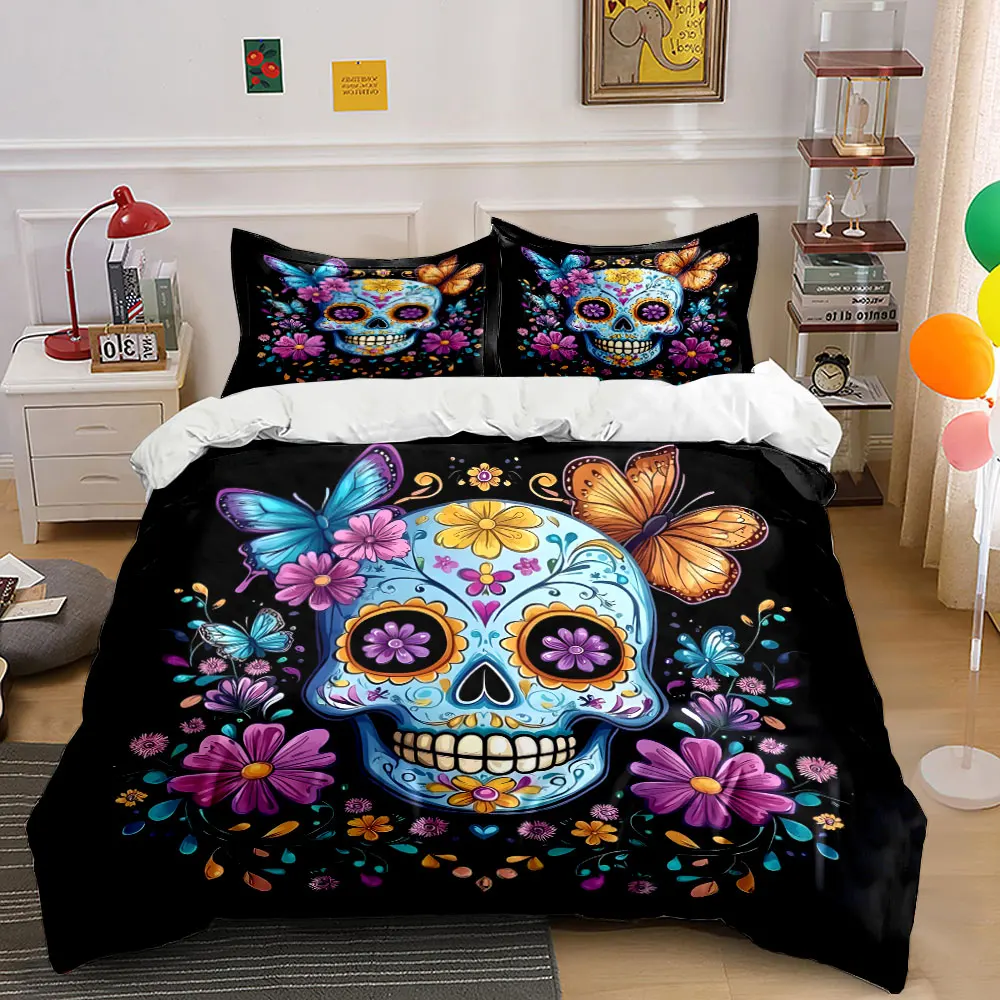 Painted skull with butterflies and flowers Print Bedding Set 1 Duvet Cover 2 Pillowcases for Adult and Children Luxury Gift
Painted skull with butterflies and flowers Print Bedding Set 1 Duvet Cover 2 Pillowcases for Adult and Children Luxury Gift