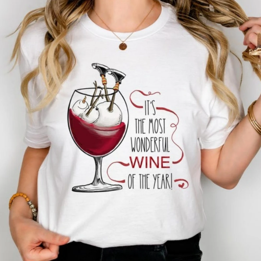 Funny Christmas Print Shirts Wine Holiday Tops Snowman Drinking Wine Santa Graphic Summer Short-sleeve T-Shirt Clothes
Funny Christmas Print Shirts Wine Holiday Tops Snowman Drinking Wine Santa Graphic Summer Short-sleeve T-Shirt Clothes