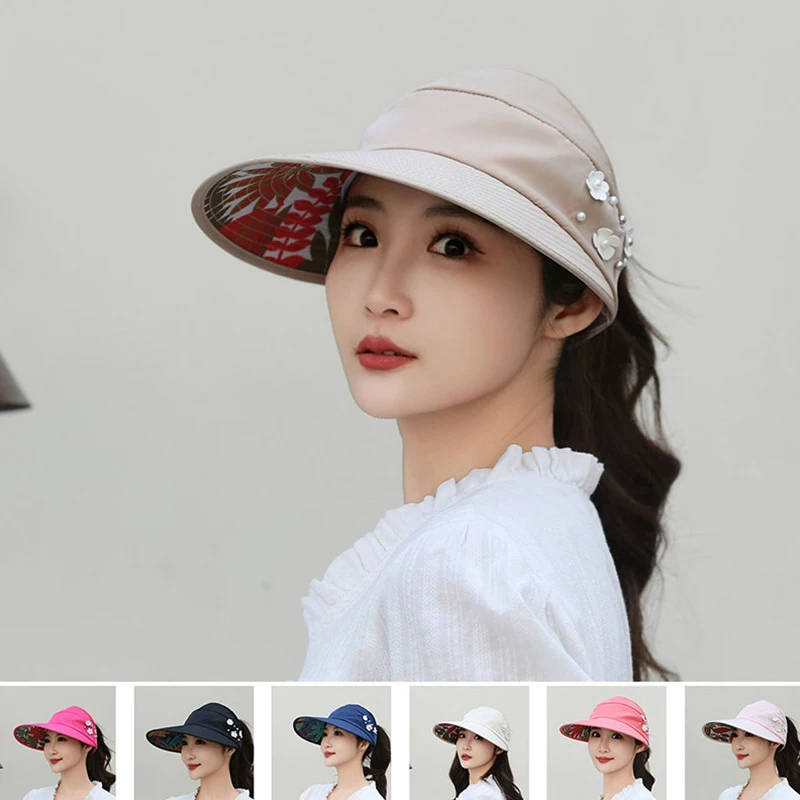 Summer Sun Hat For Women Foldable Cap Pearl Flower Visor Suncreen Floppy Cap Female Outdoor wide-brimmed beach Baseball Caps
Summer Sun Hat For Women Foldable Cap Pearl Flower Visor Suncreen Floppy Cap Female Outdoor wide-brimmed beach Baseball Caps
