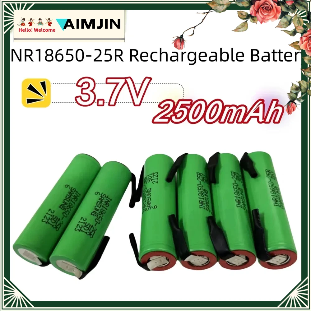 3.7V 2500mAh Rechargeable Lithium-ion Battery 100% Original INR18650-25R for toys, flashlights, electric drills, etc
3.7V 2500mAh Rechargeable Lithium-ion Battery 100% Original INR18650-25R for toys, flashlights, electric drills, etc