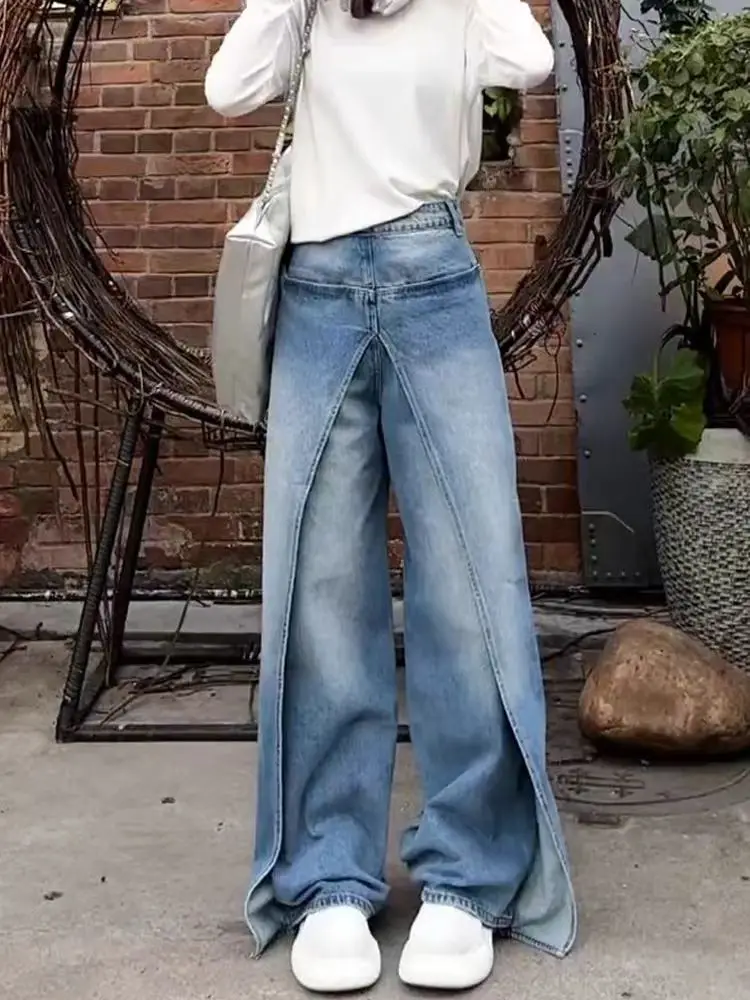 Retro Straight Jeans Women's High Waist Loose and Thin Front and Back Wear Personalized Wide-leg Floor Pants
Retro Straight Jeans Women's High Waist Loose and Thin Front and Back Wear Personalized Wide-leg Floor Pants