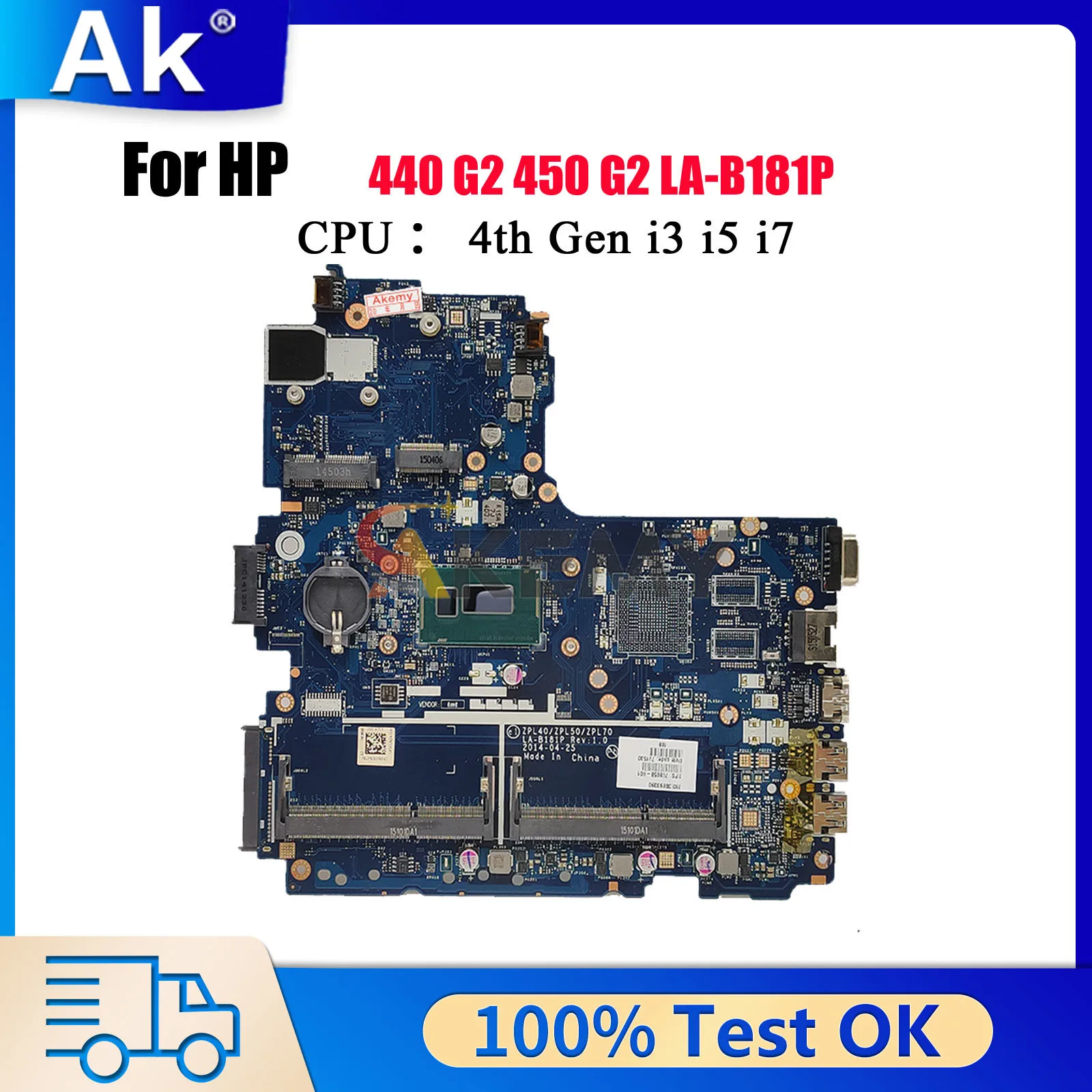 LA-B181P Laptop Motherboard For HP ProBook 440 450 G2 With i3 i5 i7 4th 5th Gen CPU 799548-001 799962-001 100% Fully Tested
LA-B181P Laptop Motherboard For HP ProBook 440 450 G2 With i3 i5 i7 4th 5th Gen CPU 799548-001 799962-001 100% Fully Tested