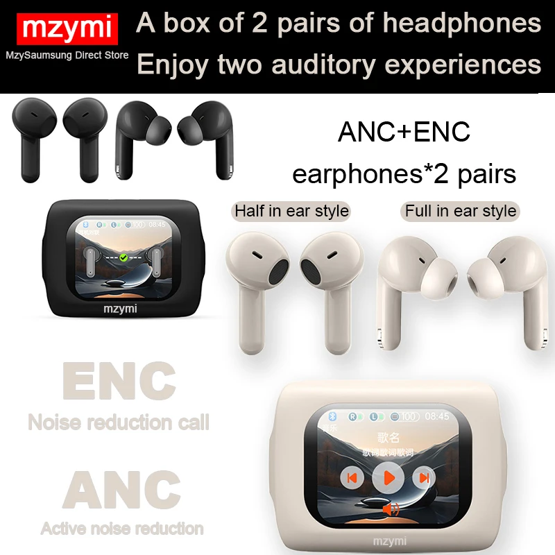 mzymi New Two Pairs Of Headphones Per Box Multi PurposeTouch Screen Display ANC+ENC H12 Pro Wireless Earbuds Bluetooth Earphones
mzymi New Two Pairs Of Headphones Per Box Multi PurposeTouch Screen Display ANC+ENC H12 Pro Wireless Earbuds Bluetooth Earphones