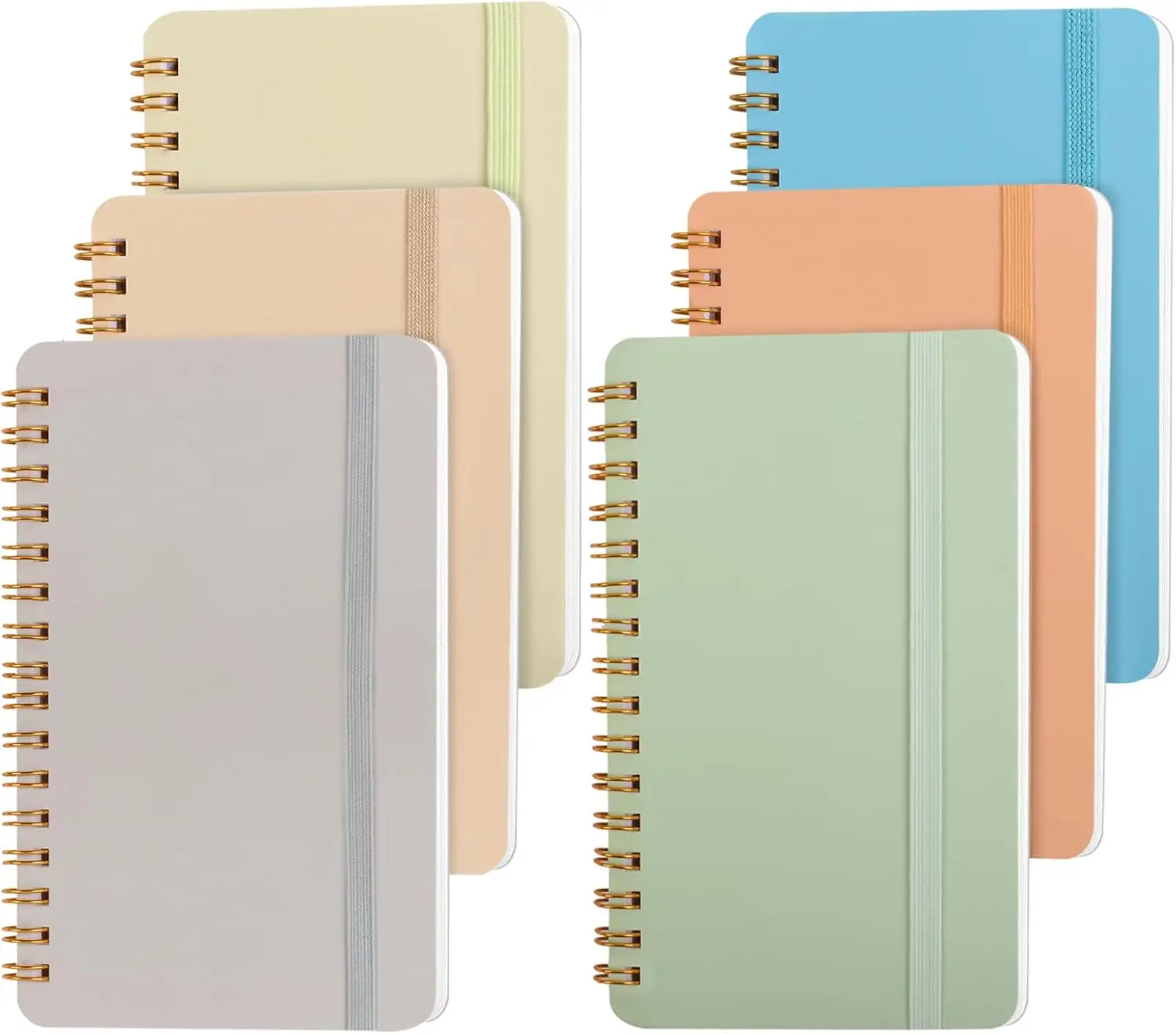 6 Pack Small Spiral Notebook 4x6, Colorful Notebooks for Note Taking with Elastic Strap, 50 Sheets Each
6 Pack Small Spiral Notebook 4x6, Colorful Notebooks for Note Taking with Elastic Strap, 50 Sheets Each