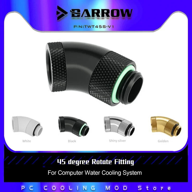 Barrow 45 Degree Dual Rotatable Adapter, Male to Female Fitting, For Computer Water Cooling System TWT45S-V1
Barrow 45 Degree Dual Rotatable Adapter, Male to Female Fitting, For Computer Water Cooling System TWT45S-V1