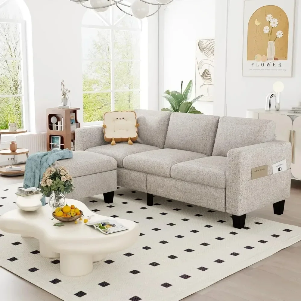 Convertible Sectional Sofa Couch,Classic 3 Seat L-Shaped Sofa With Movable Ottoman, Modern Mocha Brown Velvet Linen Upholstered|
Convertible Sectional Sofa Couch,Classic 3 Seat L-Shaped Sofa With Movable Ottoman, Modern Mocha Brown Velvet Linen Upholstered|