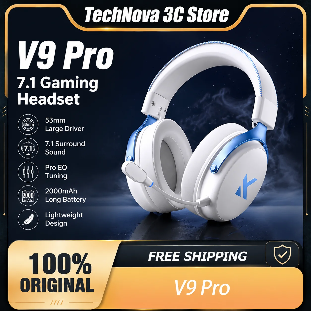 Gaming PC Headphones MCHOSE V9 Pro Three Mode Wireless Bluetooth Headset Built-in Mic Game AccessoriesGamer Earphones
Gaming PC Headphones MCHOSE V9 Pro Three Mode Wireless Bluetooth Headset Built-in Mic Game AccessoriesGamer Earphones