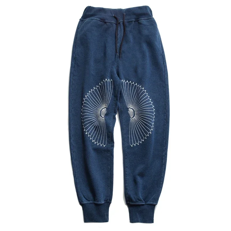 Japan Retro Blue Dyed Indigo National Style Casual Cotton Men's Sweatpants Chrysanthemum Embroidery Loose Pants
Japan Retro Blue Dyed Indigo National Style Casual Cotton Men's Sweatpants Chrysanthemum Embroidery Loose Pants