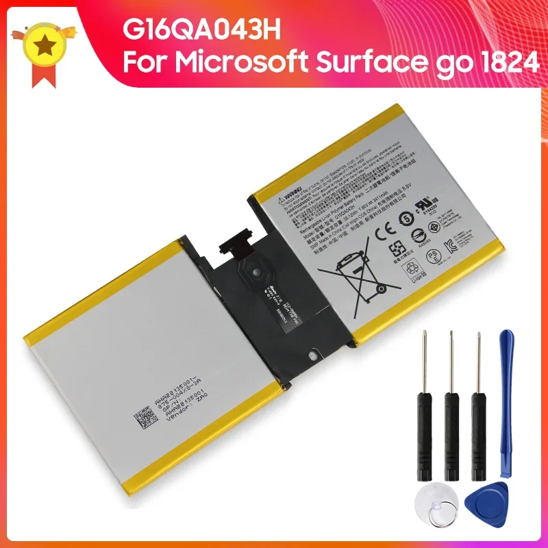 Replacement Battery G16QA043H For Microsoft Surface Go 1824 High Quality Batteries 3411mAh With Tool
Replacement Battery G16QA043H For Microsoft Surface Go 1824 High Quality Batteries 3411mAh With Tool