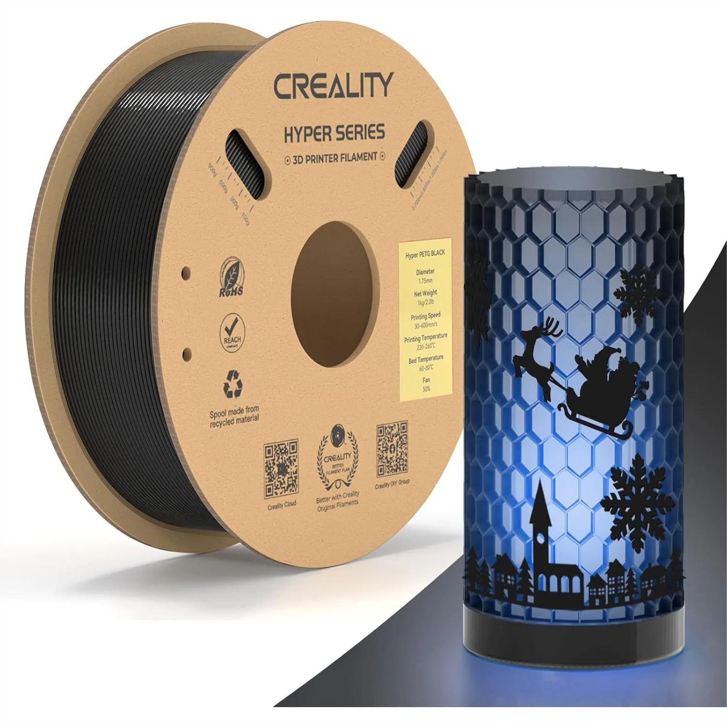 High Speed PETG Filament 1.75mm, 600mm/s, 1kg Spool, Clear Black
High Speed PETG Filament 1.75mm, 600mm/s, 1kg Spool, Clear Black