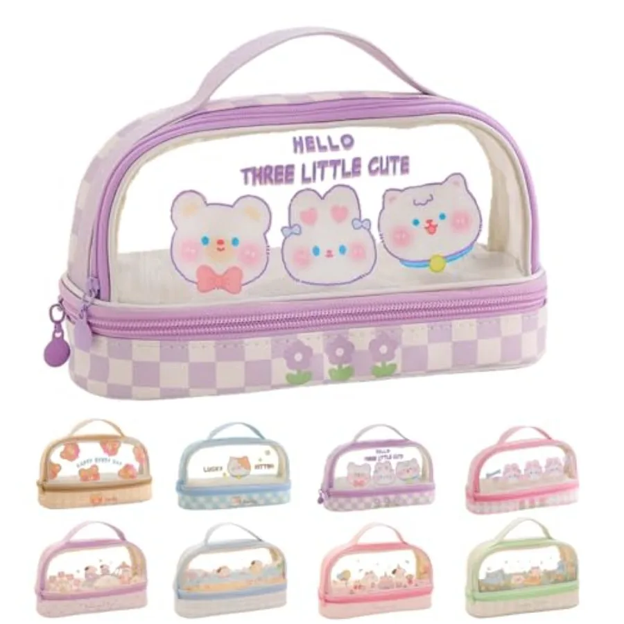 Bunny Pencil Pouch w/Handle Rabbit Kitten Bear Puppy Pen Case Cosmetic Bag Clear Case Transparent Waterproof
Bunny Pencil Pouch w/Handle Rabbit Kitten Bear Puppy Pen Case Cosmetic Bag Clear Case Transparent Waterproof