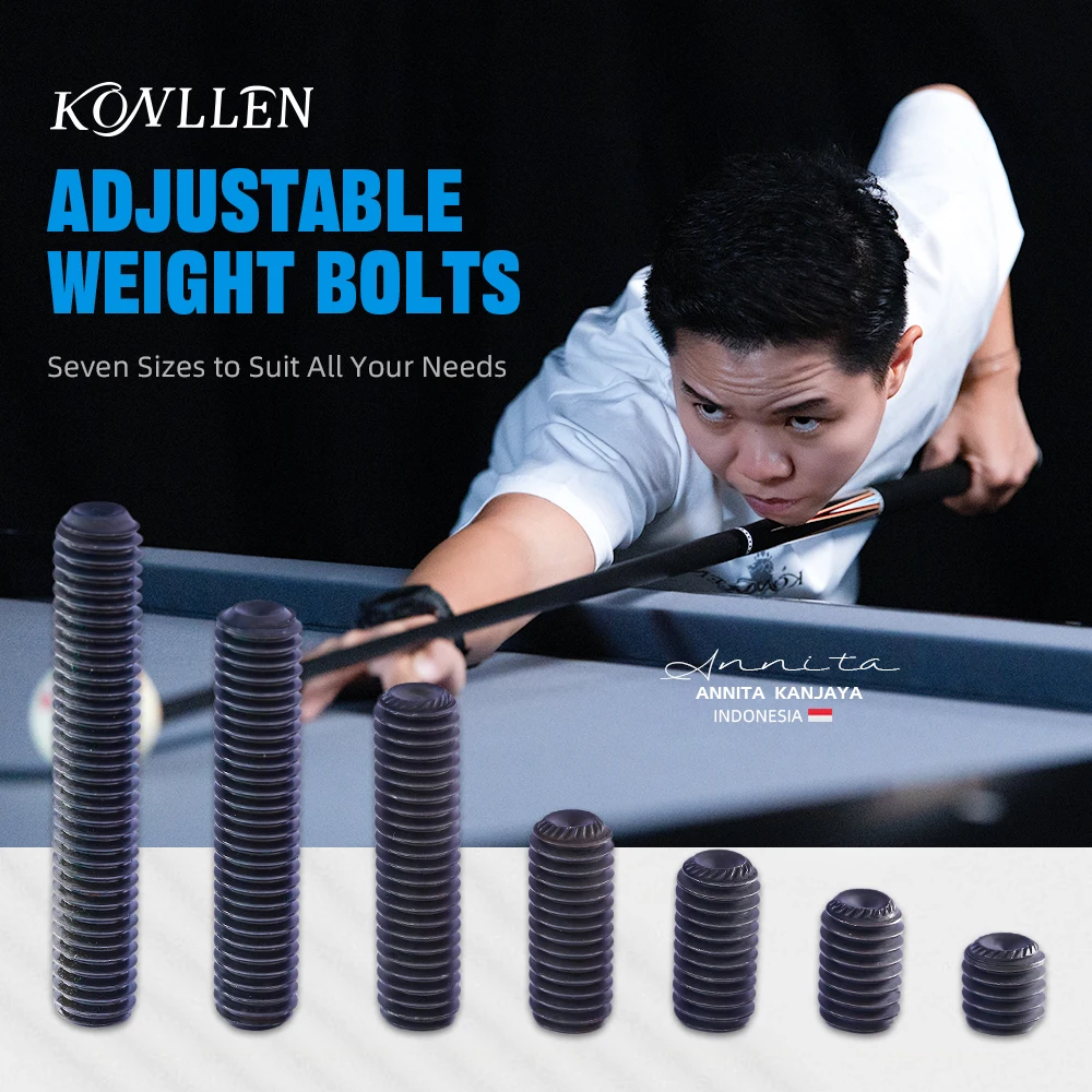 KONLLEN Weight Bolt Adjust For Cues 0.2/0.4/0.5/0.7oz 12/19/25/45mm Weight Bolt Adjustable Billiard Accessories
KONLLEN Weight Bolt Adjust For Cues 0.2/0.4/0.5/0.7oz 12/19/25/45mm Weight Bolt Adjustable Billiard Accessories