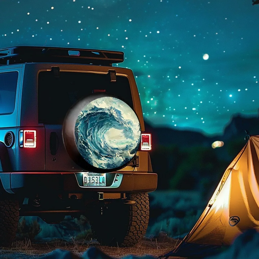 Ocean Wave Spare Tire Cover Durable Waterproof Polyester SUV Trailer Protector
Ocean Wave Spare Tire Cover Durable Waterproof Polyester SUV Trailer Protector