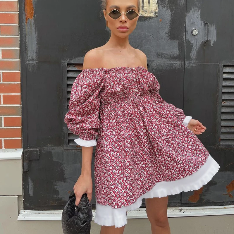 Sexy Loose Print Women's Dress 2023 Summer Square Collar Short Sleeve Mini Dresses Elegant Chic Dress Fashion
Sexy Loose Print Women's Dress 2023 Summer Square Collar Short Sleeve Mini Dresses Elegant Chic Dress Fashion