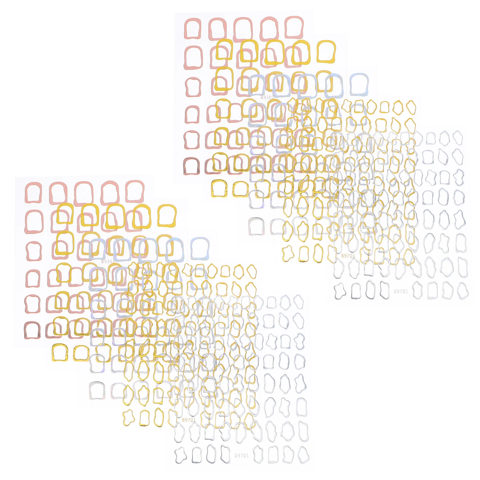 10Sheet Metallic Hollow Nail Art Stickers Gold Minimalist Geometric Frames Self Adhesive Nail Decals DIY Manicure Decorations
10Sheet Metallic Hollow Nail Art Stickers Gold Minimalist Geometric Frames Self Adhesive Nail Decals DIY Manicure Decorations