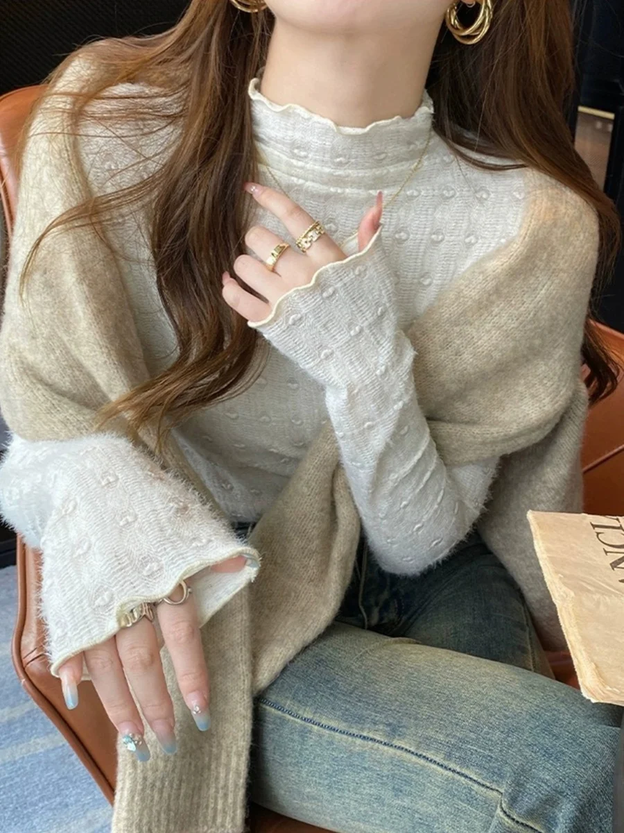 Lace Base Shirt Women's Thin Half High Collar Early Autumn New Style White Lace Small Shirt Korean Style Slim Fit Long Sleeve
Lace Base Shirt Women's Thin Half High Collar Early Autumn New Style White Lace Small Shirt Korean Style Slim Fit Long Sleeve