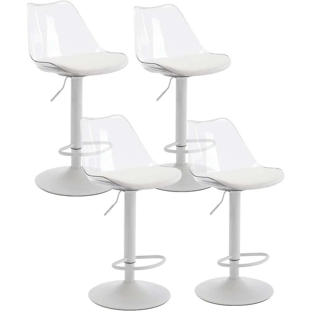 Acrylic Bar Stools Set of 4, Counter Height Adjustable Swivel Clear Bar Stools with PU Leather Upholstered, Armless Bar Stools f
Acrylic Bar Stools Set of 4, Counter Height Adjustable Swivel Clear Bar Stools with PU Leather Upholstered, Armless Bar Stools f