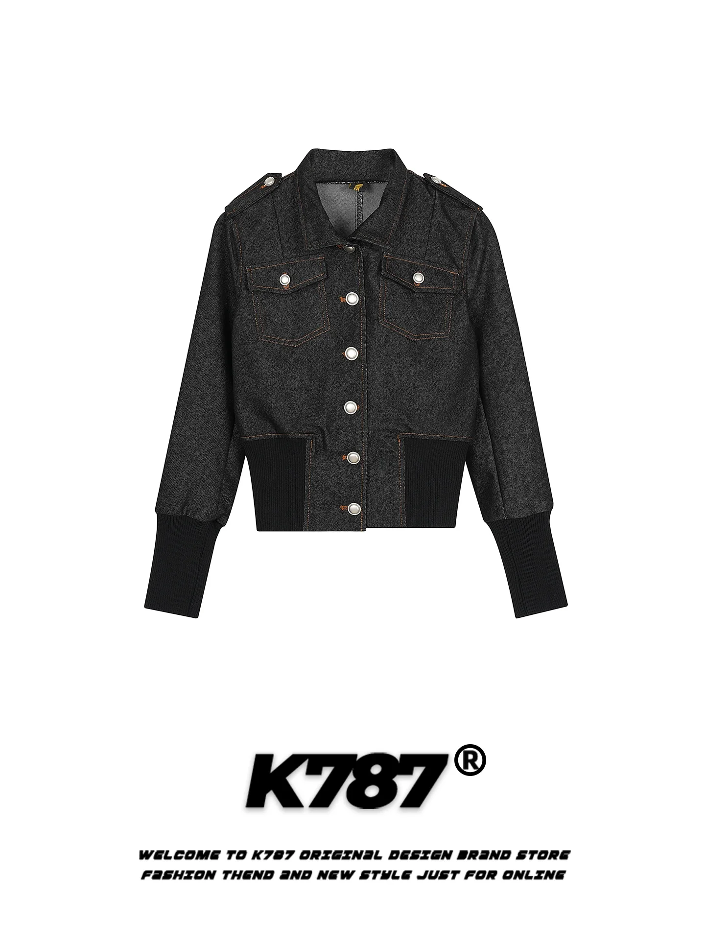 K787 American Street Color Denim Jacket Women's Spicy Cool Style Slim Fit Casual Waist Cinching Short Flight Jacket
K787 American Street Color Denim Jacket Women's Spicy Cool Style Slim Fit Casual Waist Cinching Short Flight Jacket