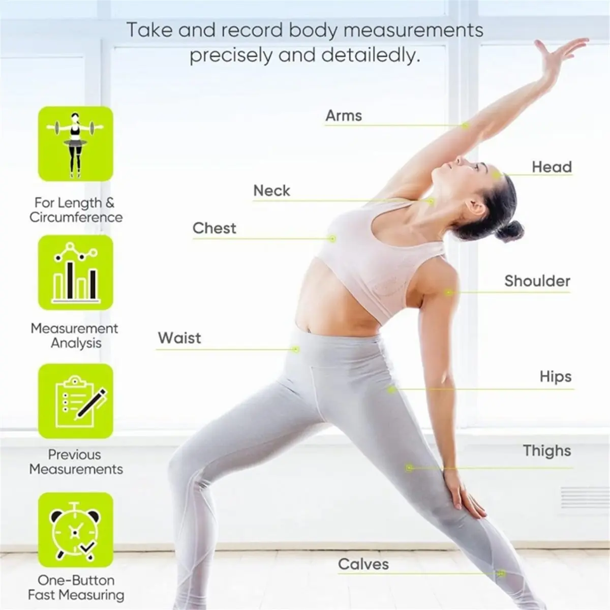 *A14E Smart Body Tape Waist Measurement Chest Hip Arm Leg Measure cm Inch with App for Slimming Recording
*A14E Smart Body Tape Waist Measurement Chest Hip Arm Leg Measure cm Inch with App for Slimming Recording