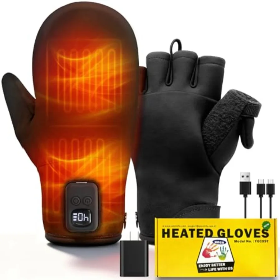 Heated Gloves for Men and Women Winter Warm 3000mAh Rechargeable Battery Full and Half Hands Warmer for Cold Winter Work Arthri
Heated Gloves for Men and Women Winter Warm 3000mAh Rechargeable Battery Full and Half Hands Warmer for Cold Winter Work Arthri