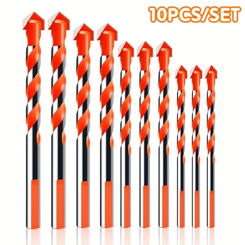 10PCS Drill Bits For Hard Metal,Steel,Tile,Concrete, Glass,Brick,Wood Drilling 6-12mm Center Drill Bit Set Tools
10PCS Drill Bits For Hard Metal,Steel,Tile,Concrete, Glass,Brick,Wood Drilling 6-12mm Center Drill Bit Set Tools