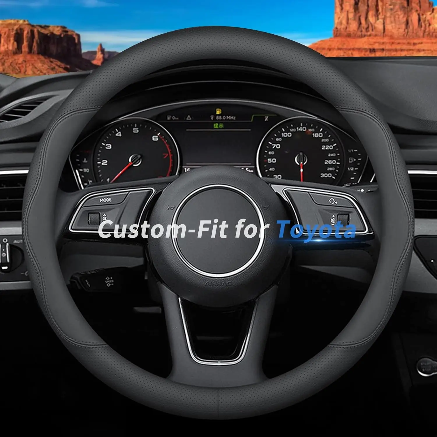 Custom-Fit Leather Steering Wheel Cover, 15 Inches, B-Style Design for Enhanced Grip and Comfort
Custom-Fit Leather Steering Wheel Cover, 15 Inches, B-Style Design for Enhanced Grip and Comfort