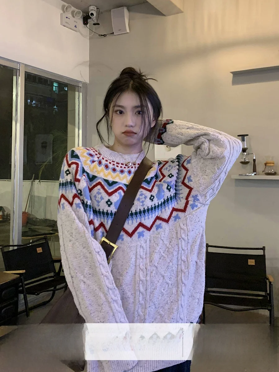 Cisas Aosphere, свободный свитер с вышивкой оранжевого дерева и кролика, женский осенне-зимний милый дизайн, вязаный свитер для поездок на работу...
Cisas Aosphere, свободный свитер с вышивкой оранжевого дерева и кролика, женский осенне-зимний милый дизайн, вязаный свитер для поездок на работу...