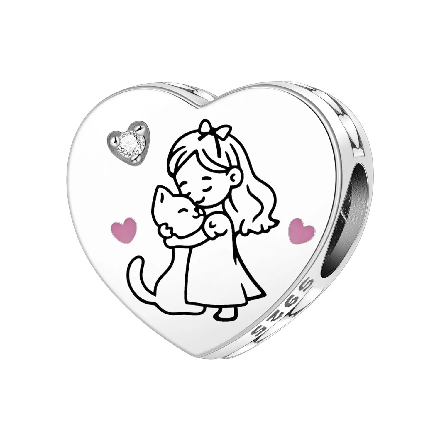PANPOKI 925 Sterling Silver Love Shaped Cat Pet Pendants Bracelet Necklace Charms Fit Jewelry Party Beads DIY Fine Gifts
PANPOKI 925 Sterling Silver Love Shaped Cat Pet Pendants Bracelet Necklace Charms Fit Jewelry Party Beads DIY Fine Gifts