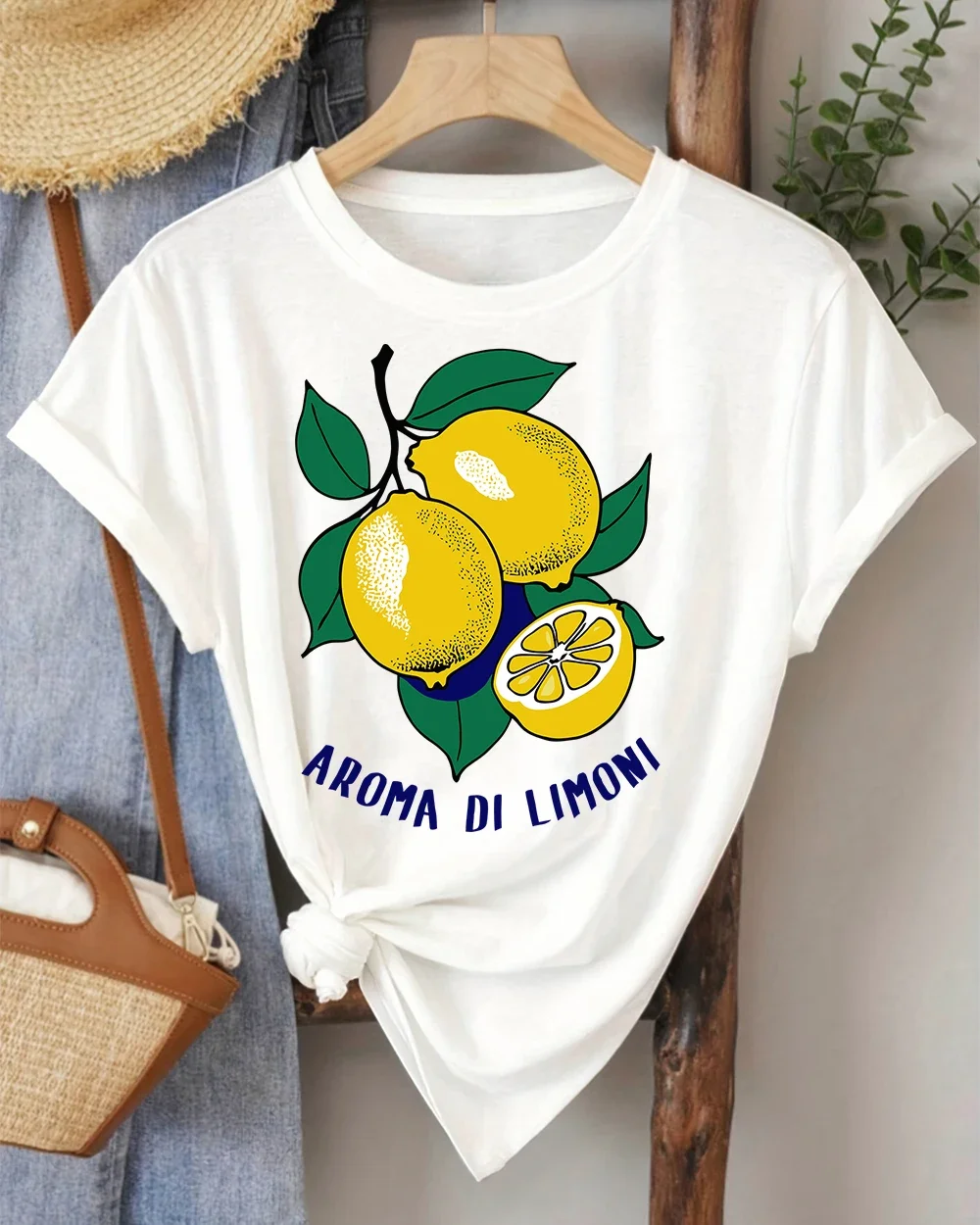 Aromadi limões frutas impresso básico feminino t camisa respirável manga curta verão roupas na moda crewneck macio feminino topo
Aromadi limões frutas impresso básico feminino t camisa respirável manga curta verão roupas na moda crewneck macio feminino topo