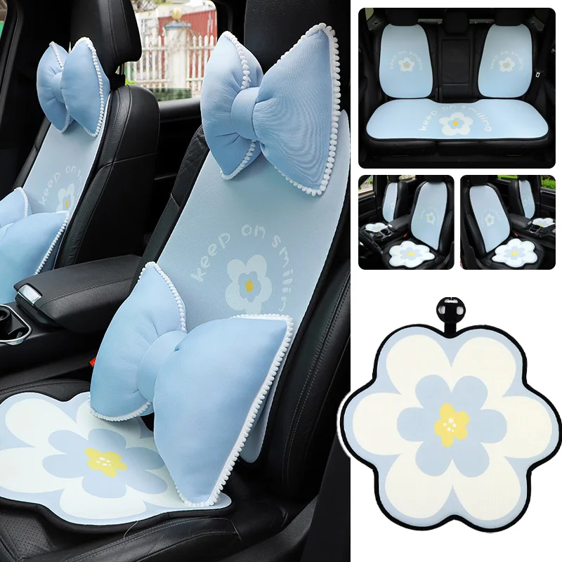Fashion Blue Flower Car Seat Cover Summer Breathable Cool Seat Mat Cushion Pillow Car Interior Women Four Seasons Universal Pad
Fashion Blue Flower Car Seat Cover Summer Breathable Cool Seat Mat Cushion Pillow Car Interior Women Four Seasons Universal Pad