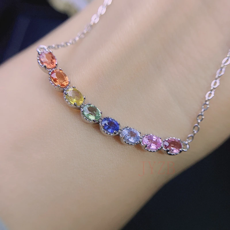 Fine jewelry natural color sapphire necklace 925 sterling silver diamond rainbow necklace for women
Fine jewelry natural color sapphire necklace 925 sterling silver diamond rainbow necklace for women