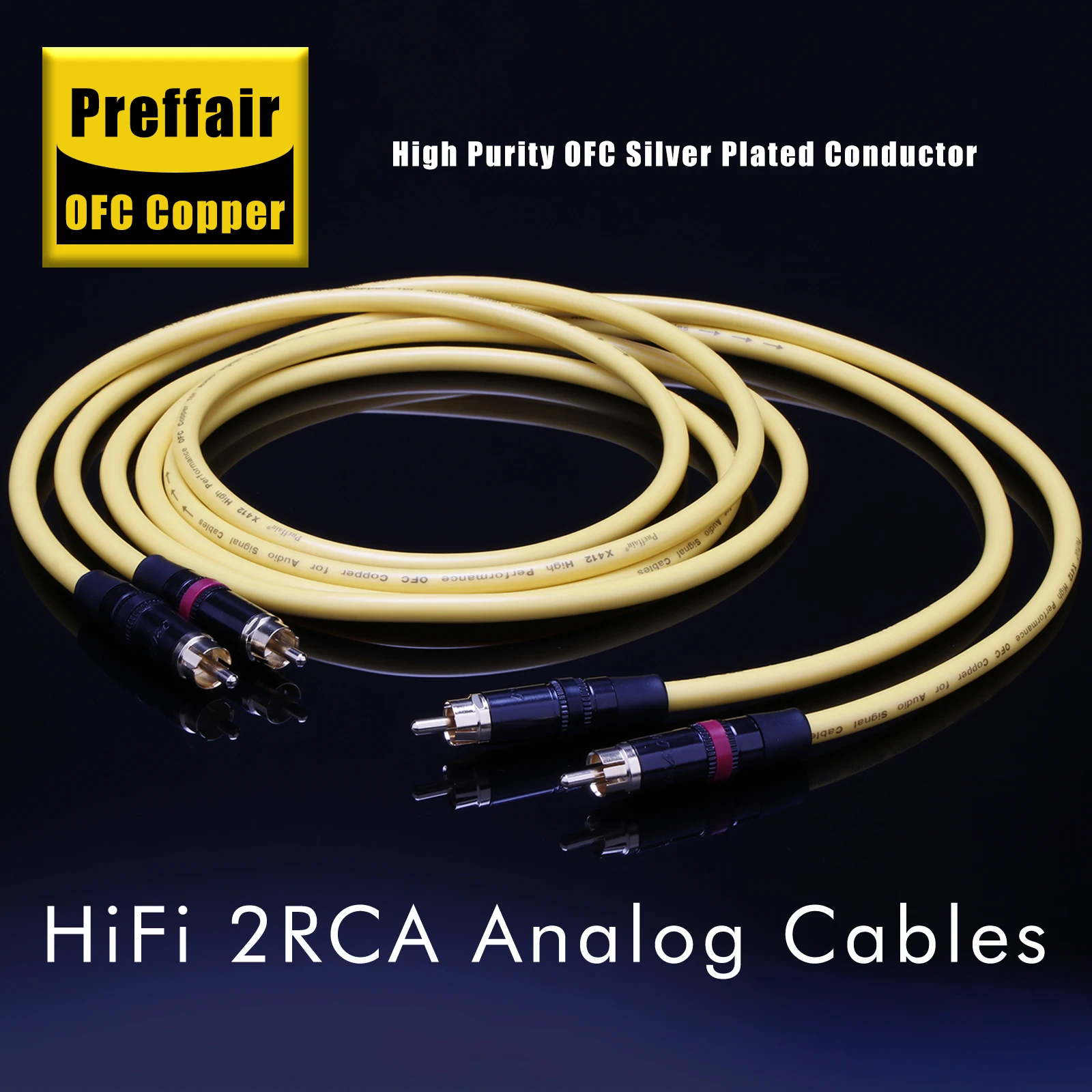 Pair Preffair RCA Cable Hifi Audio OFC Silver Plated Signal Interconnect Cable With RCA Male Connector X412
Pair Preffair RCA Cable Hifi Audio OFC Silver Plated Signal Interconnect Cable With RCA Male Connector X412