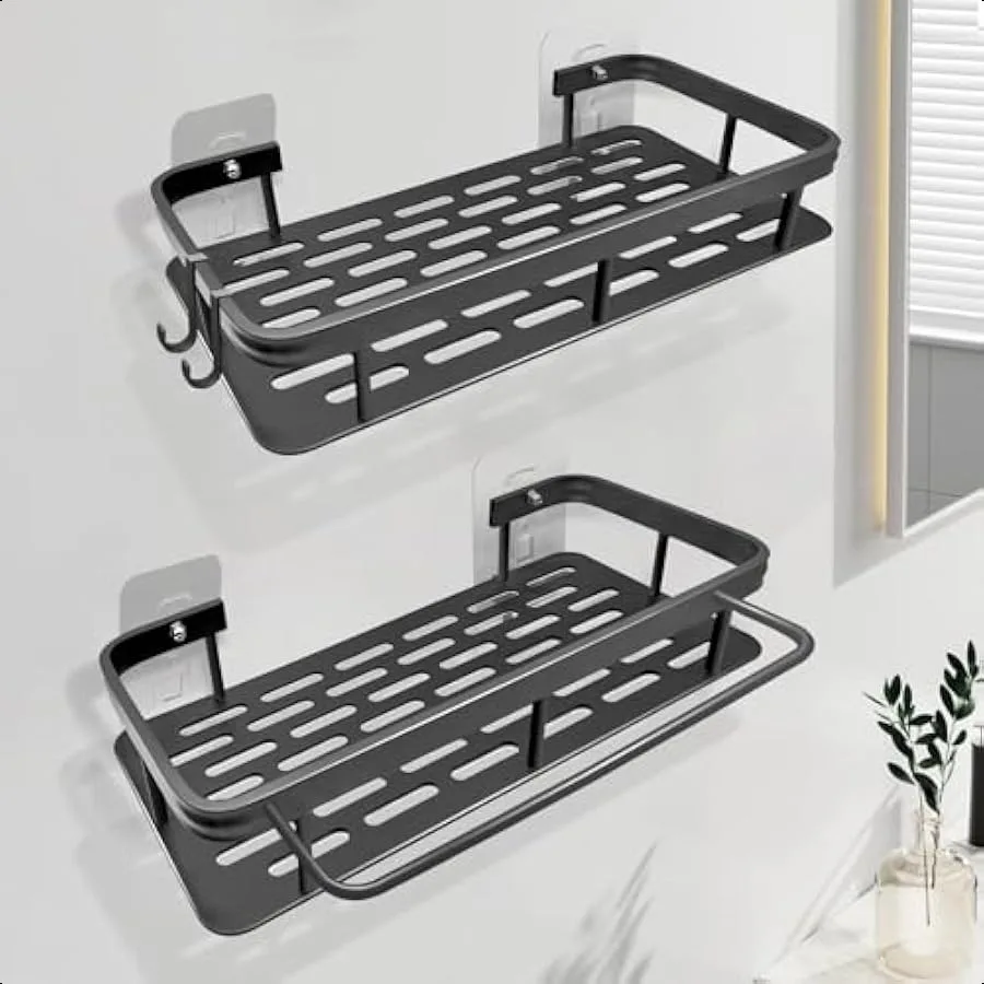 Rustproof Aluminum Shower Caddy with Adhesive Shelves and Hooks 2Pack No Drill Wall Mount Premium Organizer for Bathroom Kitche
Rustproof Aluminum Shower Caddy with Adhesive Shelves and Hooks 2Pack No Drill Wall Mount Premium Organizer for Bathroom Kitche
