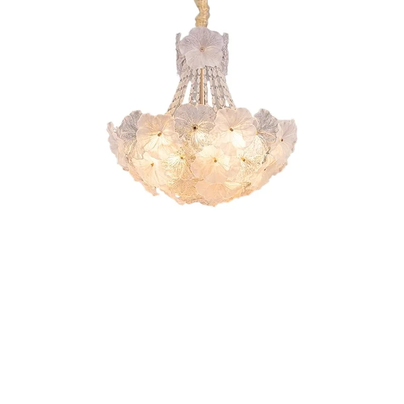 French light luxury chandelier new glass flower living room lamp master bedroom room dining room lamp
French light luxury chandelier new glass flower living room lamp master bedroom room dining room lamp