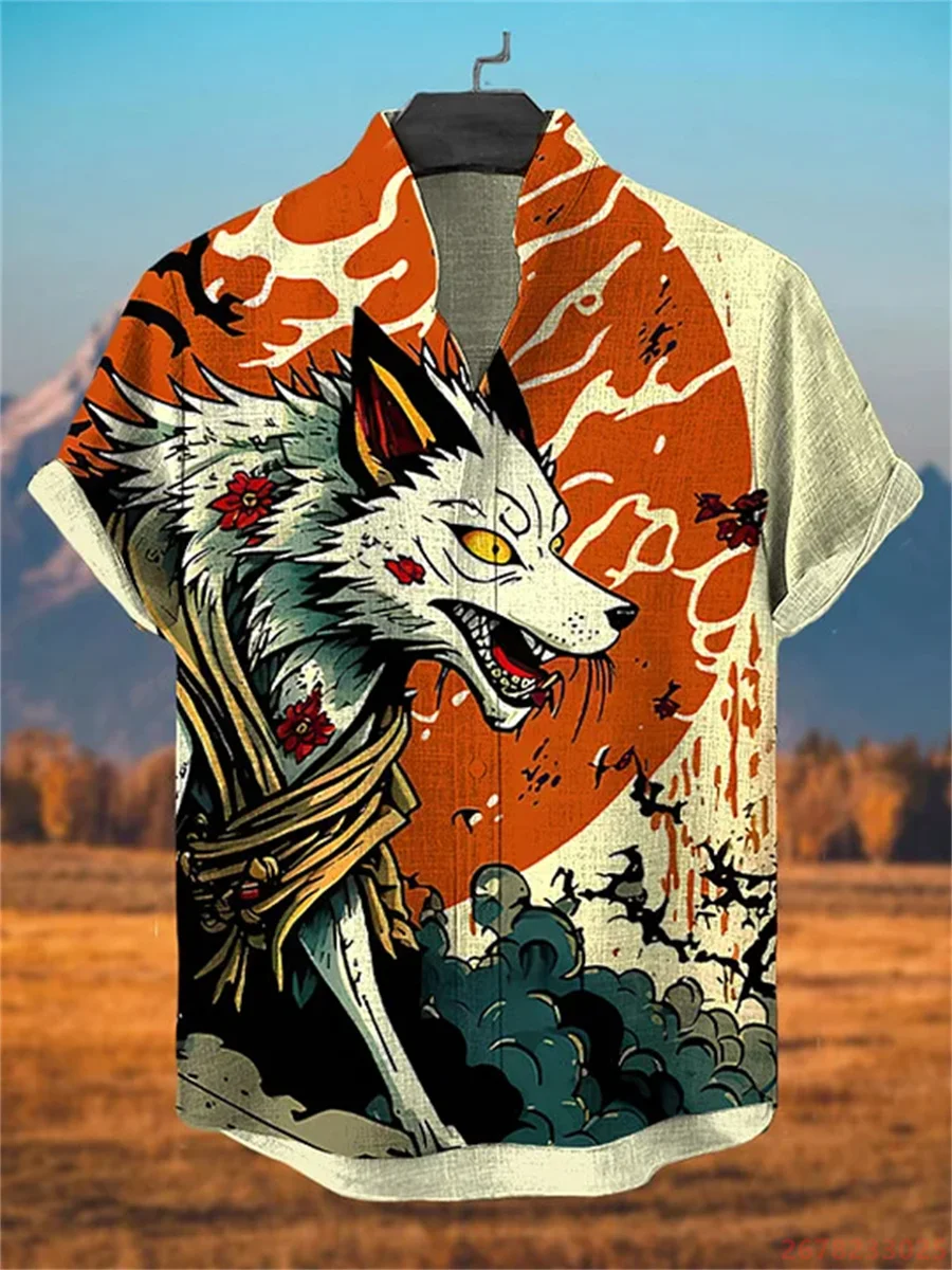 2026 New Japanese Style White Wolf Print Short-Sleeve Shirt for Men, Retro Trendy Anime Style Fashionable Cardigan Vacation Top
2026 New Japanese Style White Wolf Print Short-Sleeve Shirt for Men, Retro Trendy Anime Style Fashionable Cardigan Vacation Top