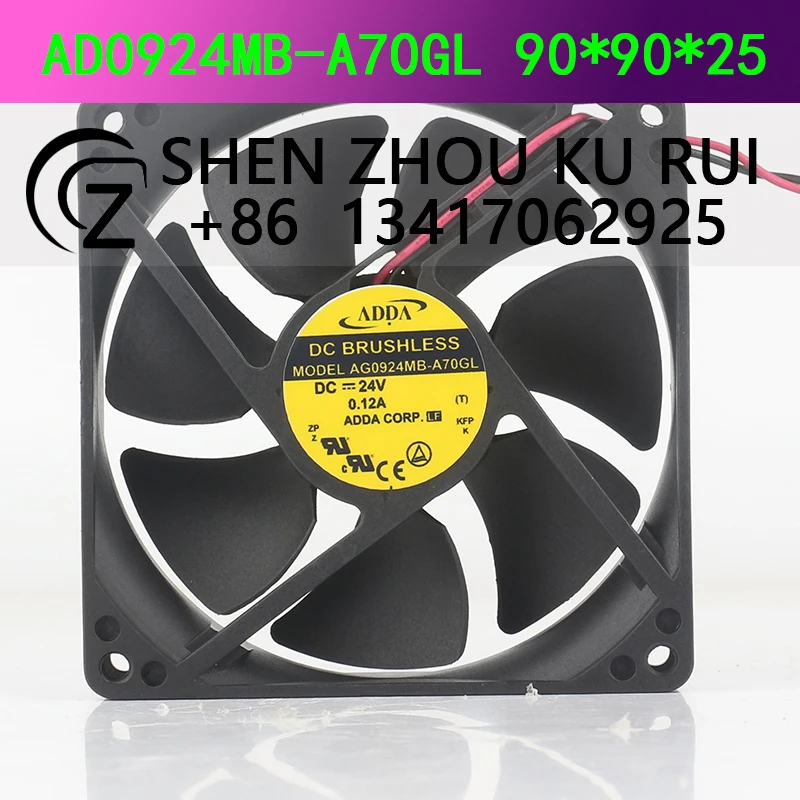 ADDA AG0924MB-A70GL / 24V / 0.12A AC EC 9025 90X90X25MM 9CM Double ball Frequency converter Server Cabinet cooling fan
ADDA AG0924MB-A70GL / 24V / 0.12A AC EC 9025 90X90X25MM 9CM Double ball Frequency converter Server Cabinet cooling fan