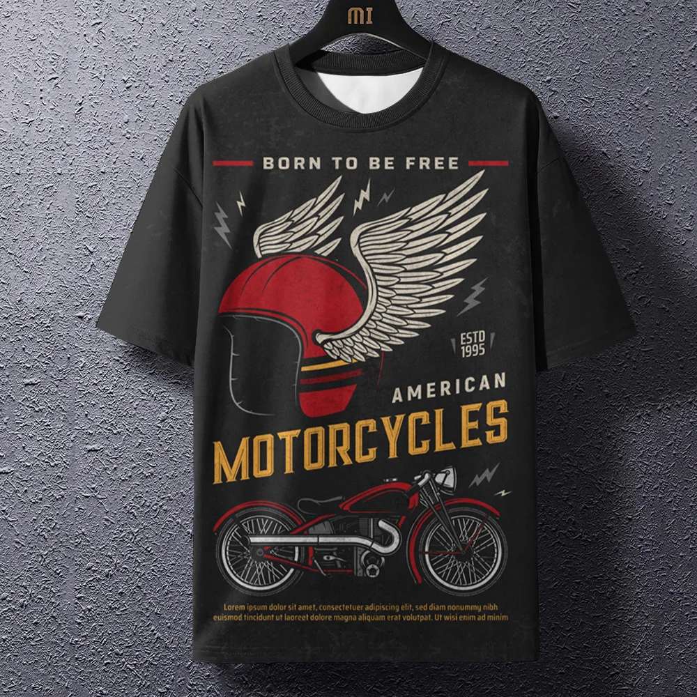 Retro Men's T Shirt Motorcycle Print Summer Street T-Shirts Round Neck Pullover Men Top Loose Casual Male Oversized Clothing
Retro Men's T Shirt Motorcycle Print Summer Street T-Shirts Round Neck Pullover Men Top Loose Casual Male Oversized Clothing