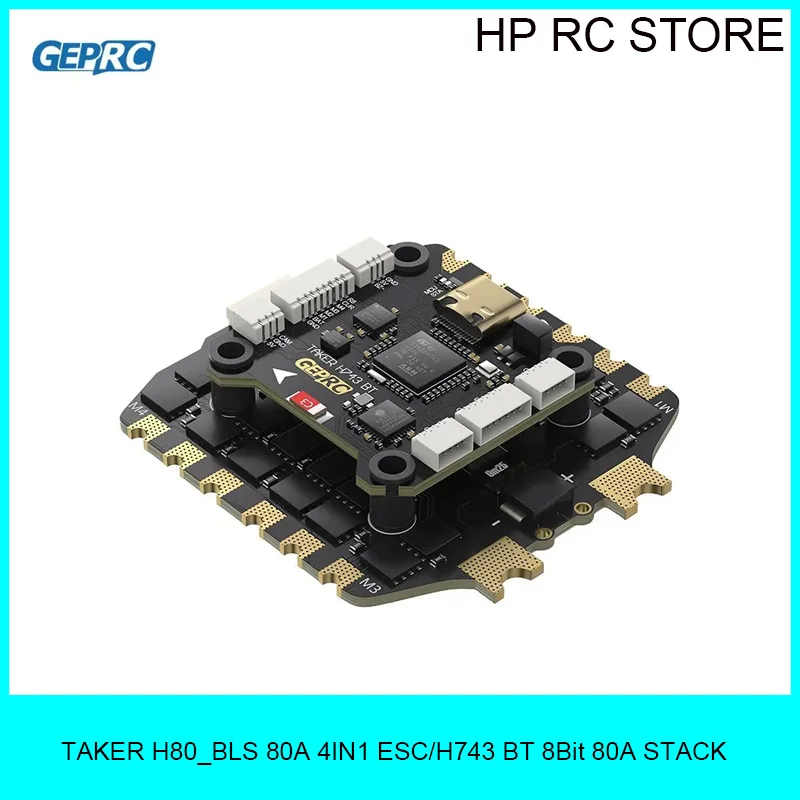 GEPRC TAKER H743 BT 8Bit 80A Stack with 5V 3A+12V 2.5A Dual Independent BEC for FPV Drone Assembly Accessories for Air Unit
GEPRC TAKER H743 BT 8Bit 80A Stack with 5V 3A+12V 2.5A Dual Independent BEC for FPV Drone Assembly Accessories for Air Unit