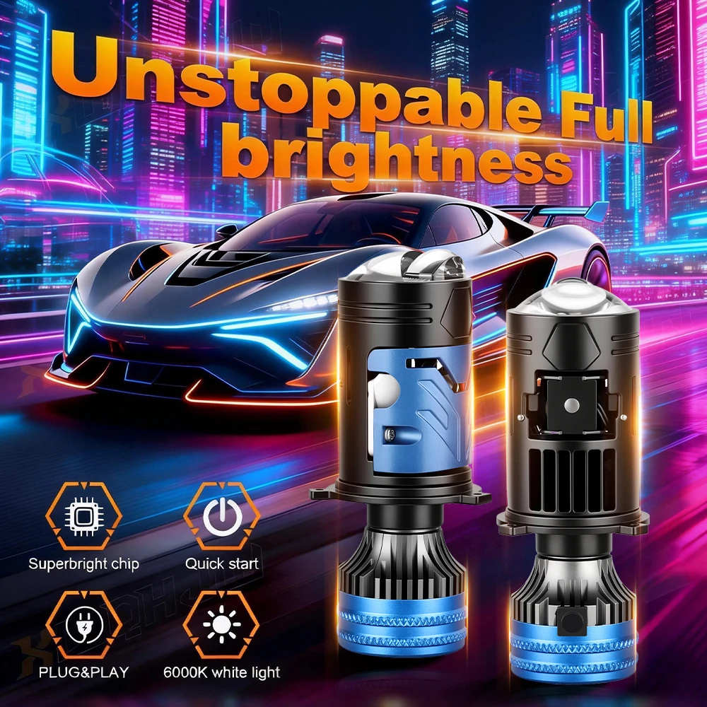 LED H4 Projector Lens Headlight H4 6000K High Low Light Fog Lamp Bulb High Power For Cars & Motorcycles Turbo Auto Bulb 12V
LED H4 Projector Lens Headlight H4 6000K High Low Light Fog Lamp Bulb High Power For Cars & Motorcycles Turbo Auto Bulb 12V