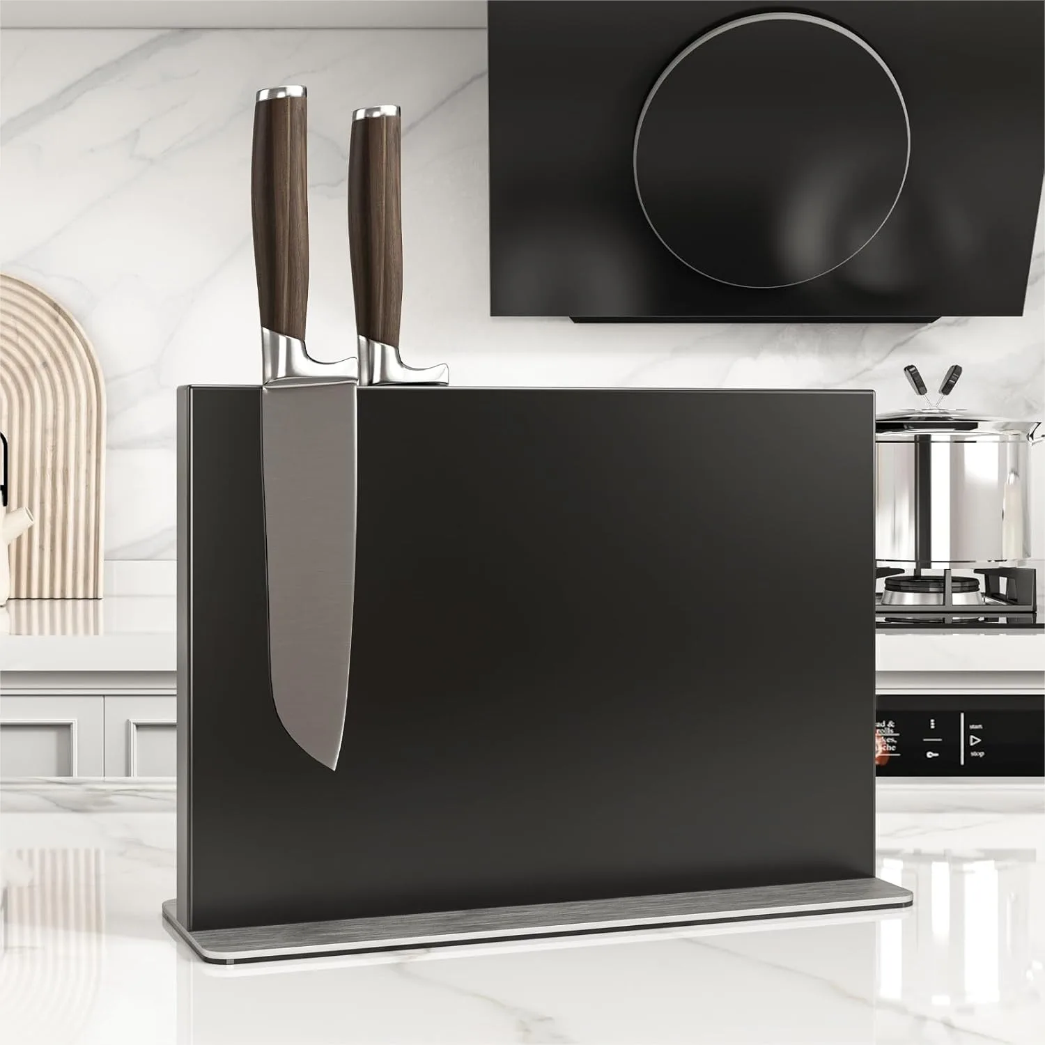Black Magnetic Knife Block, 304 Stainless Steel Double-Sided Magnetic Knife Holder for Kitchen Counter, Universal Multi-function
Black Magnetic Knife Block, 304 Stainless Steel Double-Sided Magnetic Knife Holder for Kitchen Counter, Universal Multi-function