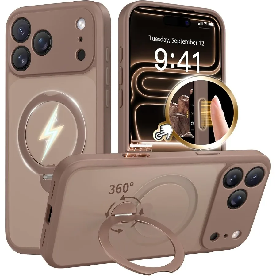 360 Spin Magnetic Stand for iPhone 17 Pro Case with MagSafe Compatibility Full Camera Protection and 16FT Military Drop Resista
360 Spin Magnetic Stand for iPhone 17 Pro Case with MagSafe Compatibility Full Camera Protection and 16FT Military Drop Resista