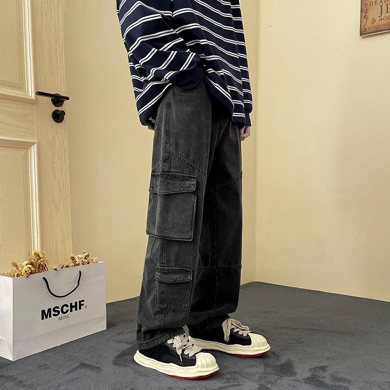 Retro Washed American Style Men's Workwear Jeans Loose Straight Leg Long Trousers Trendy Dad Pants Casual Youth Fashion
Retro Washed American Style Men's Workwear Jeans Loose Straight Leg Long Trousers Trendy Dad Pants Casual Youth Fashion
