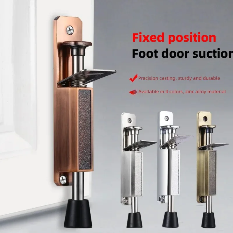 Telescopic Metal Kickdown Door Stopper with Foot Pedal Brake, Wall Protector for Home & Bathroom Hardware
Telescopic Metal Kickdown Door Stopper with Foot Pedal Brake, Wall Protector for Home & Bathroom Hardware