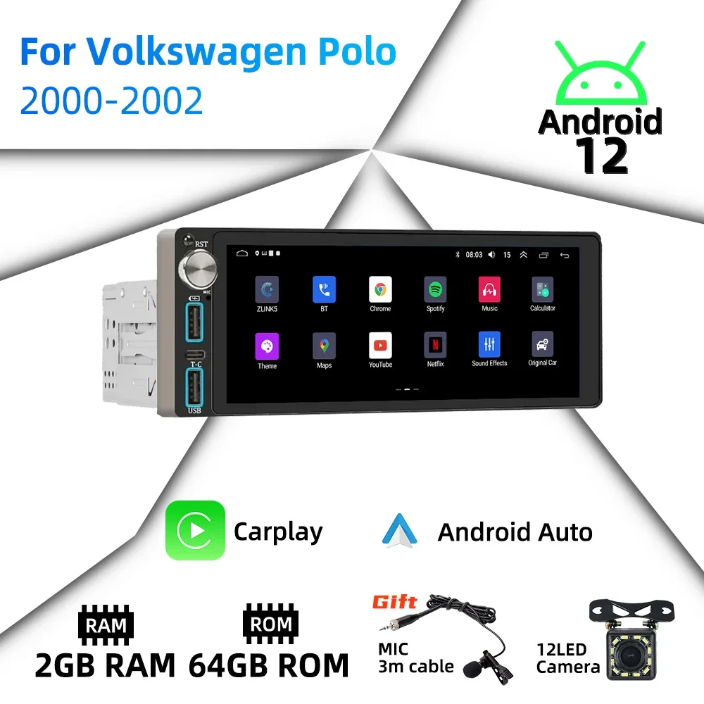 6,86 "экран Android автомобильный мультимедиа для VW Volkswagen Polo 2000-2002 1 Din радио стерео головное устройство авторадио Carplay навигация
6,86 "экран Android автомобильный мультимедиа для VW Volkswagen Polo 2000-2002 1 Din радио стерео головное устройство авторадио Carplay навигация