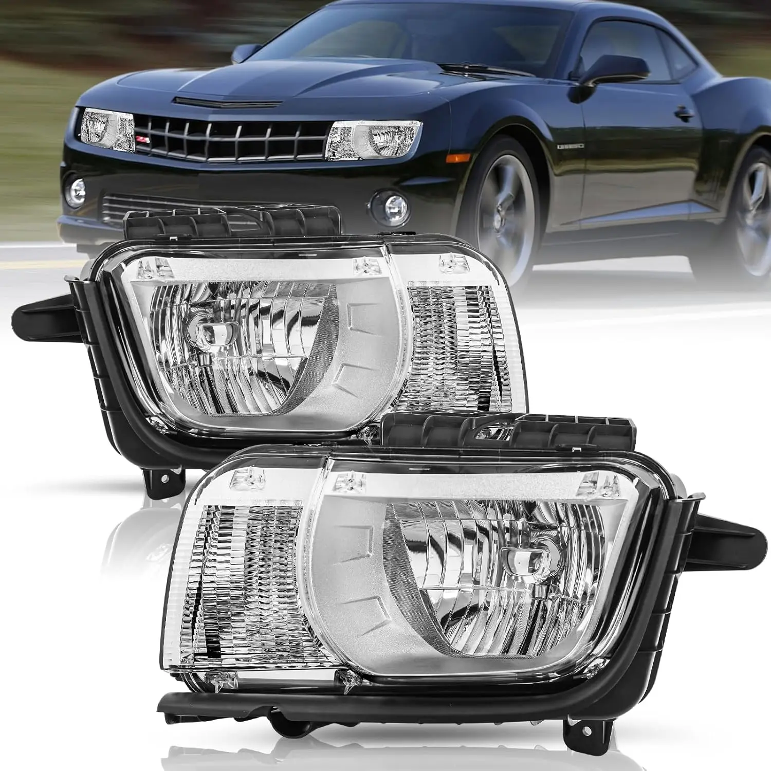 Подходит для 2010 2011 2012 2013, комплект пар фар Chevy Camaro в сборе, галогенный без проектора, заводской стиль OE, замена хром
Подходит для 2010 2011 2012 2013, комплект пар фар Chevy Camaro в сборе, галогенный без проектора, заводской стиль OE, замена хром