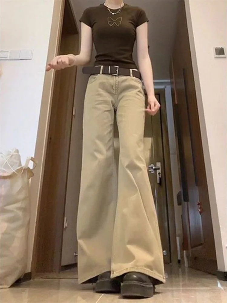 Khaki Loose Women's Jeans Bell Bottoms High Waist Wide Leg Pants American Style Faded Denim Casual Summer Fashion
Khaki Loose Women's Jeans Bell Bottoms High Waist Wide Leg Pants American Style Faded Denim Casual Summer Fashion