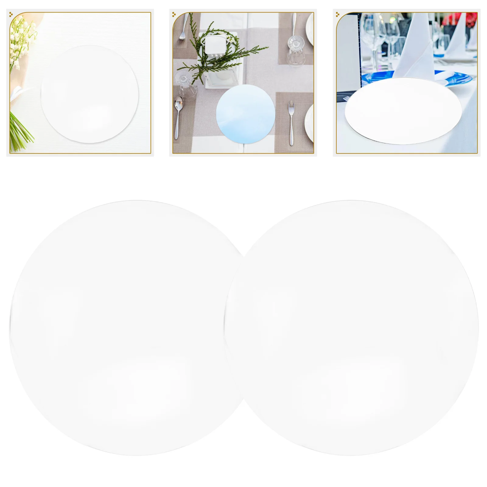 3Pcs Acrylic Round Mirrors Elegant Wedding Table Centerpiece Circle Tray Decorative Mirror Plate for Parties
3Pcs Acrylic Round Mirrors Elegant Wedding Table Centerpiece Circle Tray Decorative Mirror Plate for Parties