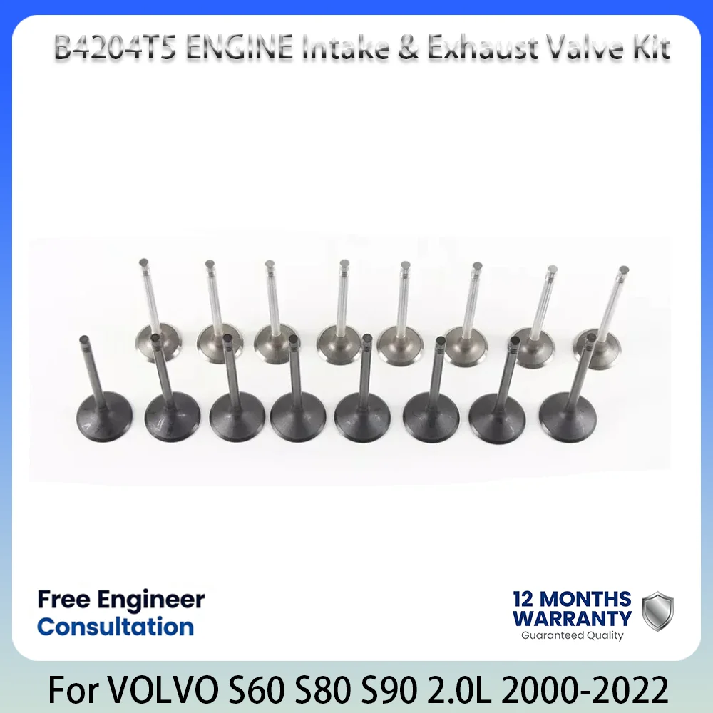 B4204T5 Engine Intake & Exhaust Valve Kit For VOLVO S60 S80 S90 V40 V60 V70 V90 XC40 XC60 XC70 2.0L 2.0 L T 2000-2022 31375630
B4204T5 Engine Intake & Exhaust Valve Kit For VOLVO S60 S80 S90 V40 V60 V70 V90 XC40 XC60 XC70 2.0L 2.0 L T 2000-2022 31375630